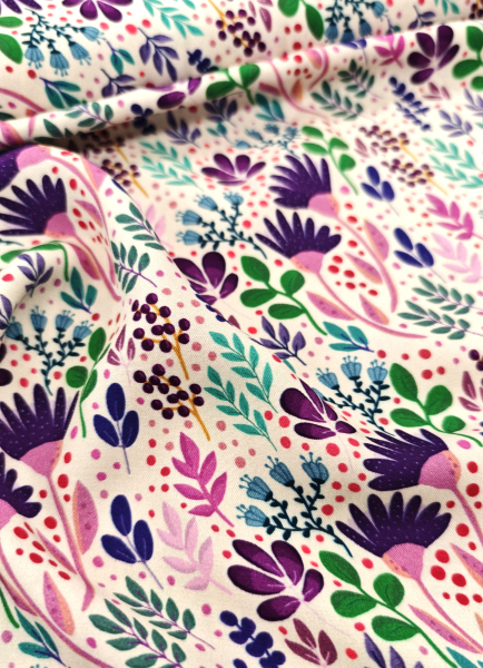 Viskose- Webware - in full bloom - by Emjo Design - natur