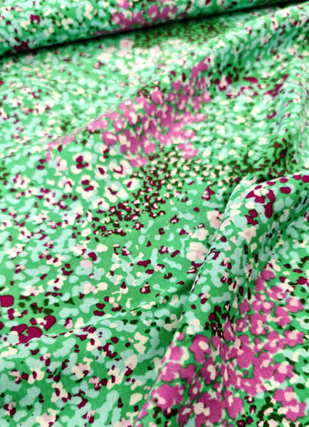 Viskose - kleine Blümchen - grün