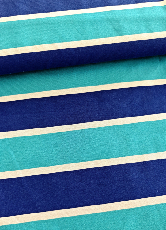 BlockStreifen Jersey - blau - türkis