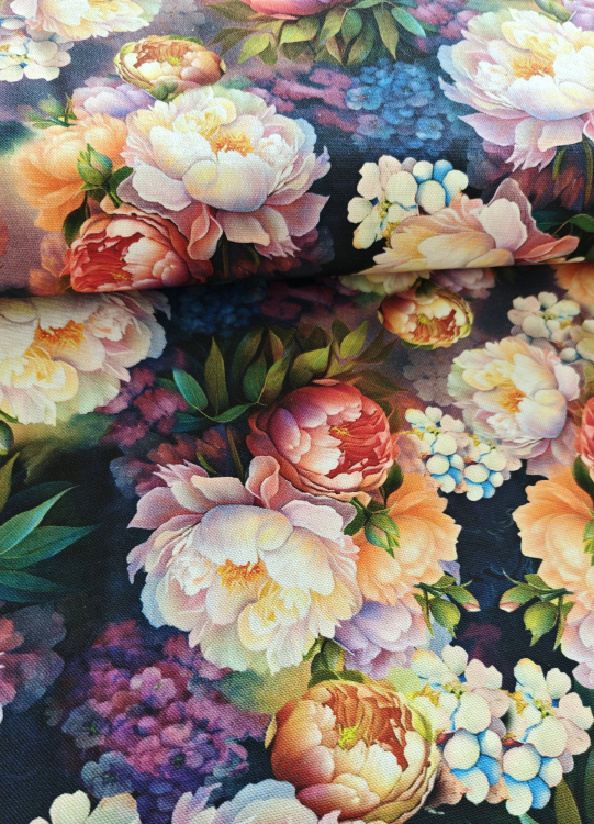 Canvas - Aura - Blüten - bunt - dunkelblau