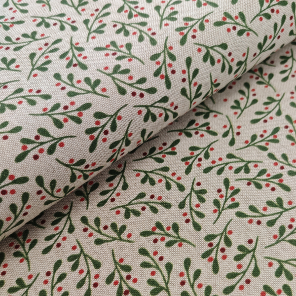 Canvas - Dekostoff - Zweige - Beeren