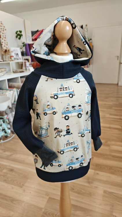 Preview: Jacquard Jersey - Pelermo - Struktur - dunkelblau