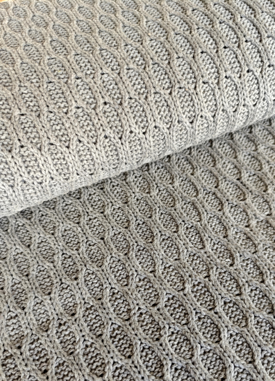 Strickstoff - grau - Wabenmuster - herrlich weich - Baumwolle