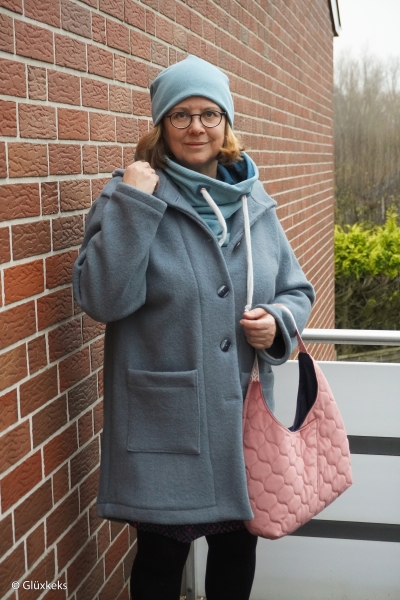 HW 25 - Wollwalk  - rauchblau - Naomi - 257 - gekochte Wolle