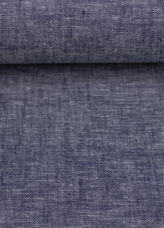 Baumwoll Leinen Stoff - Paul - leicht und luftig - dunkelblau melliert