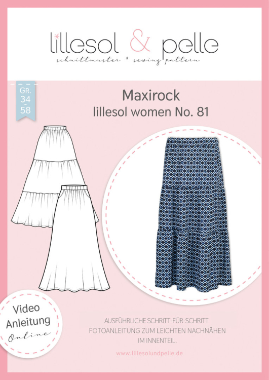 Papierschnittmuster lillesol women No.81 - Maxirock