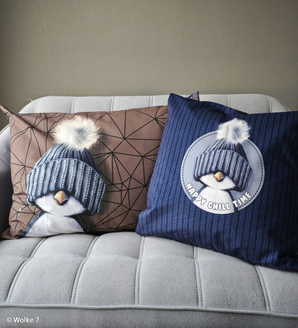Preview: Kissen - Panel - on the rocks - Pinguin - Thorsten Berger - Pillows