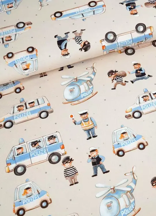 Bio Jersey - Hier kommt die Polizei - Design Eda & Mo