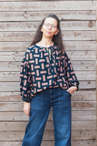 Preview: Viskose- Webware - @Kibadoo - Geoluxe Braid Stripe - blau