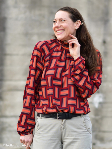 Preview: Viskose- Webware - @Kibadoo - Geoluxe Braid Stripe - rot