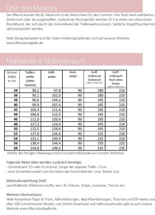Preview: Papierschnittmuster lillesol women No.81 - Maxirock
