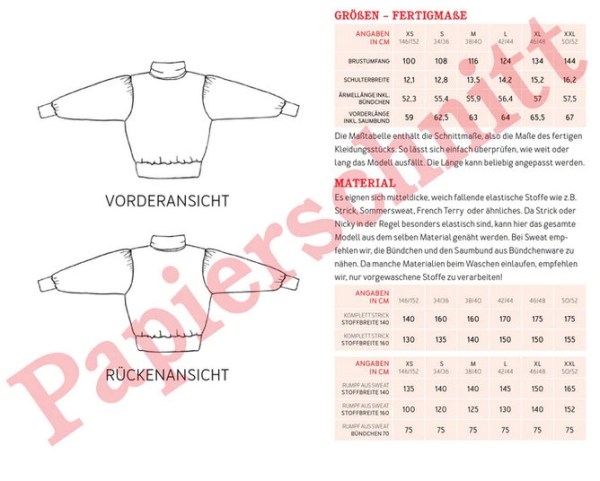 FRAU OKE - Pullover mit gekräuseltem Ärmel - PAPIERSCHNITT