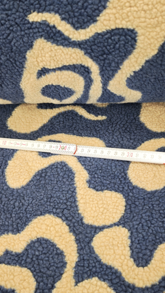 Preview: Teddy Bouclè - Waves - blau - creme