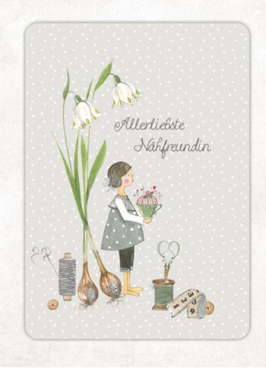 Postkarte - allerliebste Nähfreundin - Acufactum