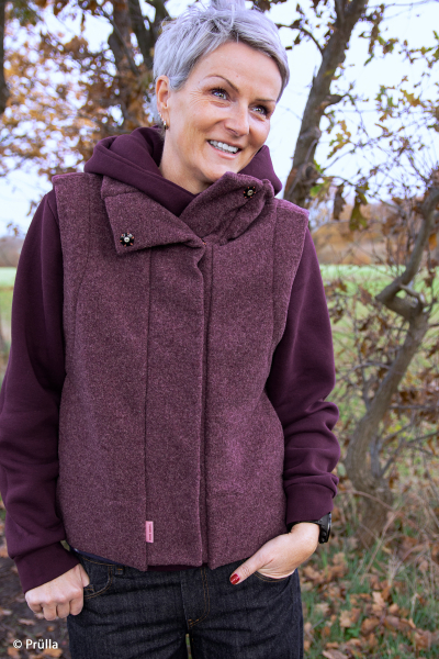 Preview: Merino Fleece - warm & weich - bordeaux-aubergine