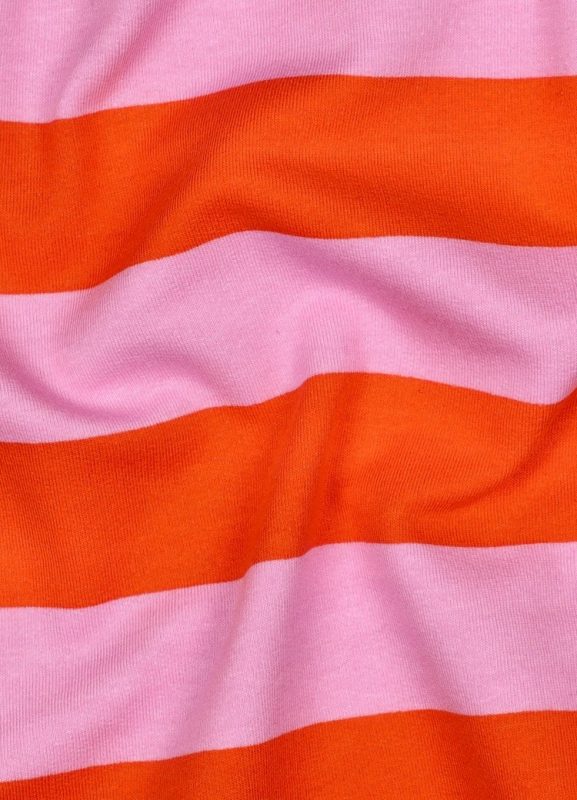 Soft - Sweat - angerauht - Blockstreifen - orange - rosa