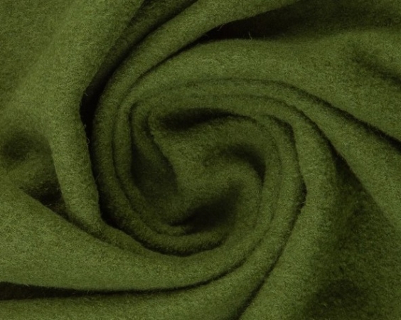 gekochte Wolle - Wollstoff - heugrün - 604