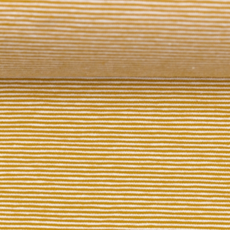 Ringel Jersey - Miniringel - goldgelb - weiss