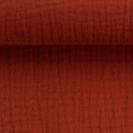 Musselin - Uni  - orange - terra - Jenke