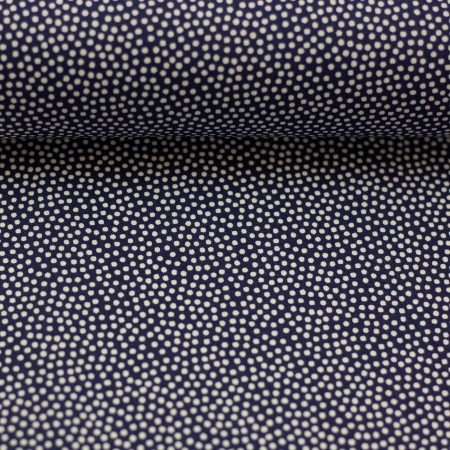 Baumwollstoff - Dotty - dunkelblau - weiß