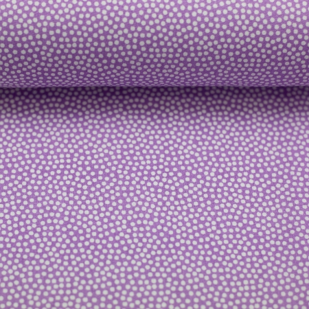 Baumwollstoff - Dotty - flieder - weiß