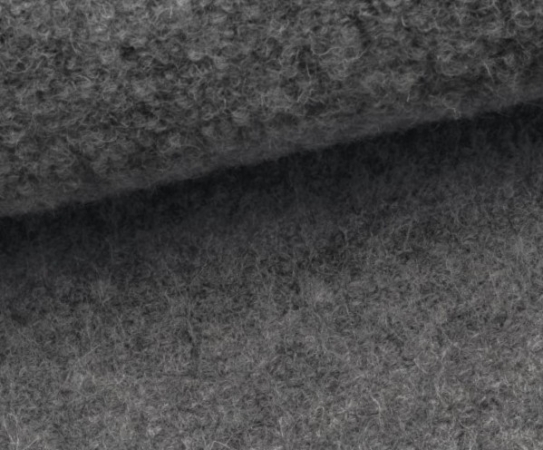 gekochte Wolle - Wollstoff - Walk - Naomi - grau melliert - 1183