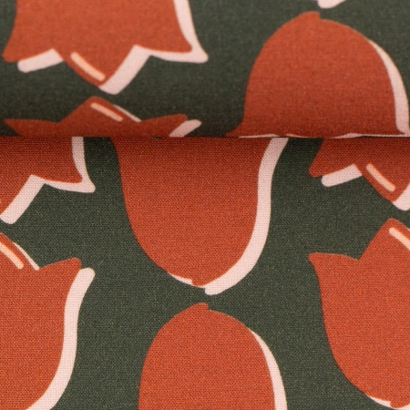 Viskose - Webware - Retro Tulip - by Cherry Picking - grün