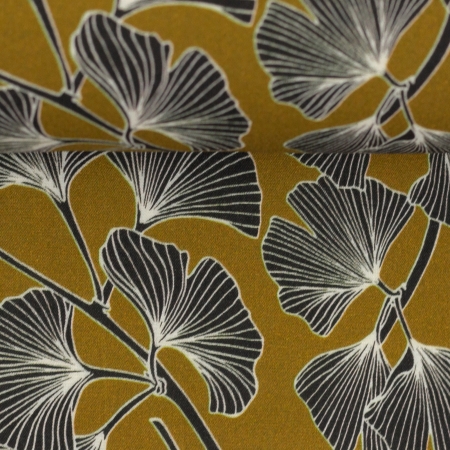 Viskose- Webware - Pauline - Ginko - senf