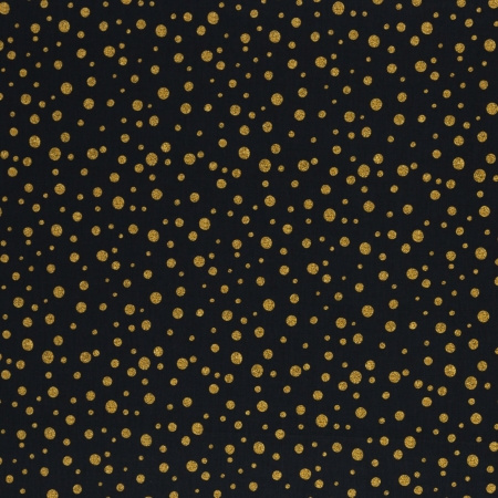 Baumwollstoff - Joel - Weihnachten - Dots - schwarz - gelb
