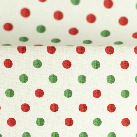 Baumwollstoff - Noel - Weihnachten - Dots - weiss