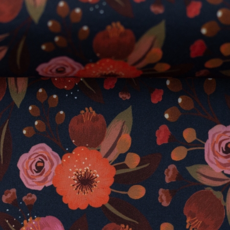 Softshell - Fiete - Blumen - antrazit - orange