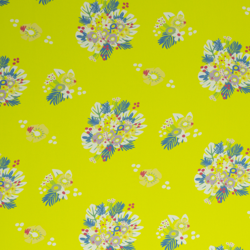 Viskose- Webware - Tropical bouquet - by Jolijou - gelb