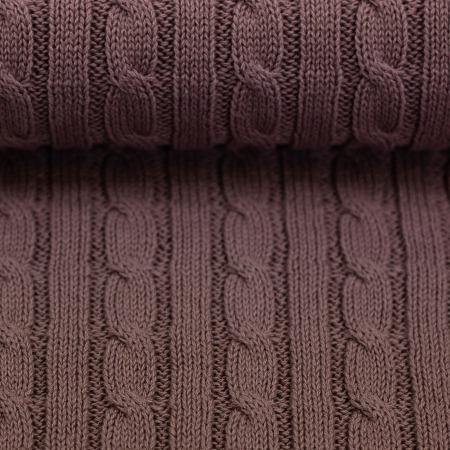 Baumwoll Strick - Sophie - Zopfmuster - mauve