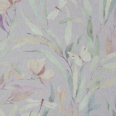 Canvas - Christel - zarte aquarell Blumen auf flieder