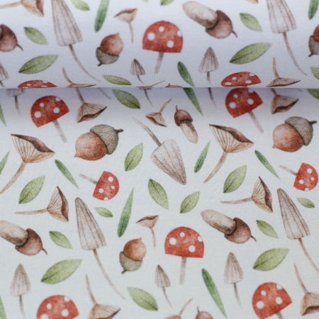 Jersey - Pilze - weiss - Jule