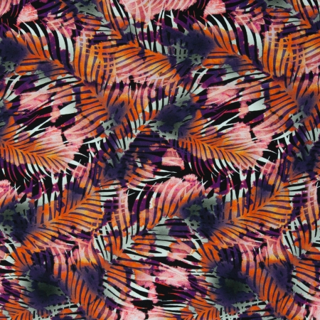 Jersey - Palmblätter - bunt
