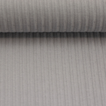 Strickjersey - Uni - hellgrau - gerippt - Florenz