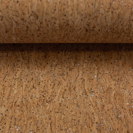 Kork - Uni beige - 4 mm - Corcoon - silber Glitzer