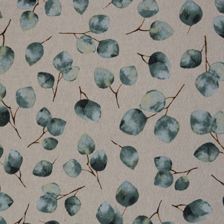 Dekostoff - Eucalyptus - Blätter - beige