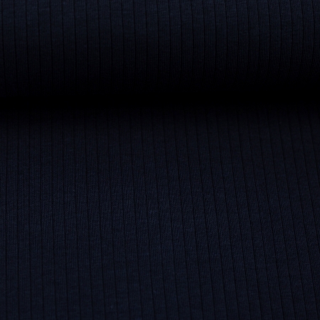 Rippjersey - breit - Uni - dunkelblau