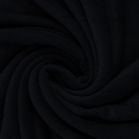 Baumwoll Fleece - uni - schwarz - 100 % Baumwolle
