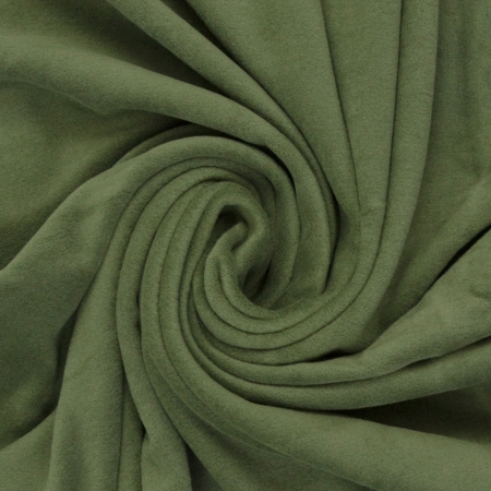 Baumwoll Fleece - uni - oliv - 100 % Baumwolle