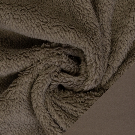 Doubleface Fleece - Plüsch - Uni - schlamm - beidseitig - Tamme