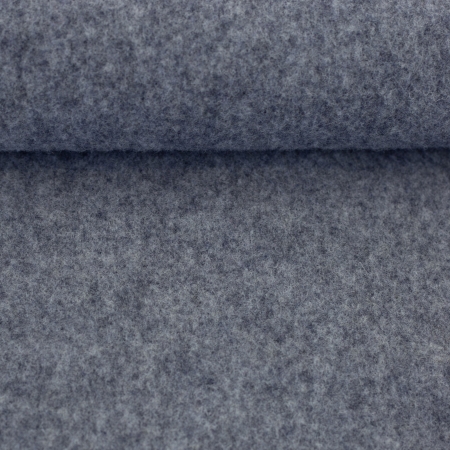 Wollfleece - uni - grau melliert