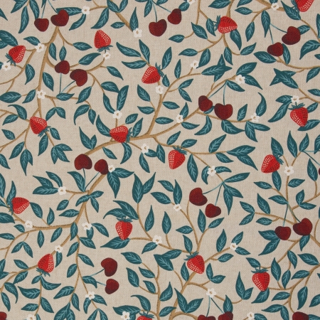 Canvas - Erdbeeren - Blätter  - Leinenoptik