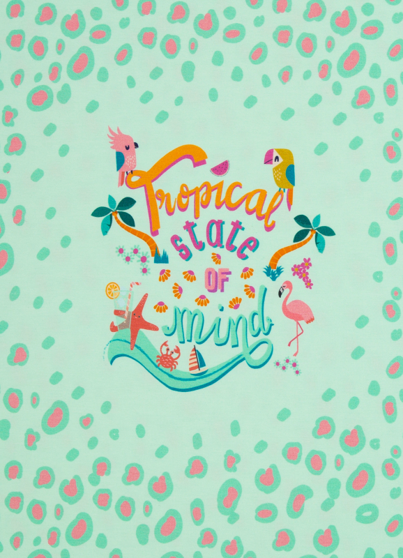 Panel - Jersey - Parrots - by Bienvenido Colorido - mint
