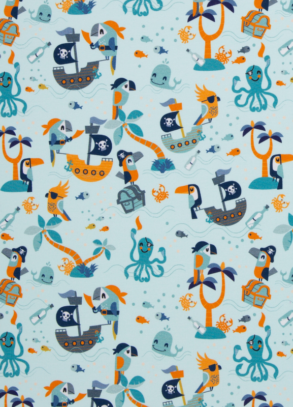 Jersey - Parrots - by Bienvenido Colorido - hellblau