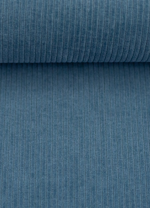 weicher Cordjersey - Cord - Juna - rauchblau - Hosenstoff