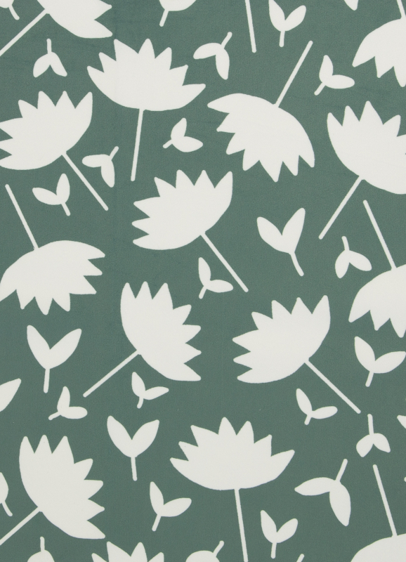 Dekostoff - Samtstoff - Velvet Flowers - Emjo Design - smaragd
