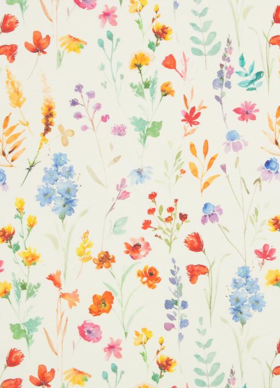 Baumwolle beschichtet - Blumen bunt - Taschenstoff, Deko